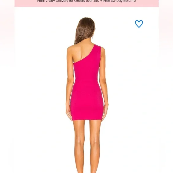 SUPERDOWN Nava Asymmetrical One Shoulder mini dress in hot pink; size small - Picture 6 of 8